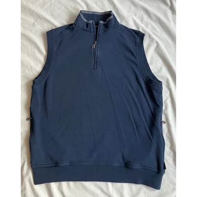 Chaleco de golf Greg Norman vintage para hombre azul marino 1/4 cremallera sin mangas talla M Foto 1 de 4