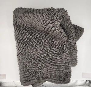 Cotton Scallop Edge Bath Mat 24”x36” Gray OB - Picture 1 of 2