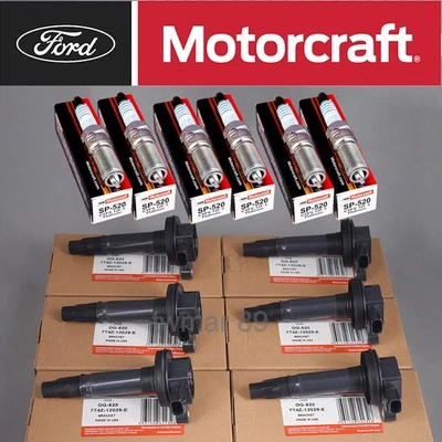 OEM 6P Ignition Coil DG520 + 6P Spark Plug SP520 For 2010-14 Edge 3.7L UF553 @ - Image 1 of 4