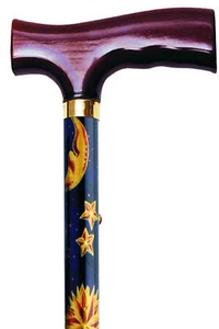 Celestial Stars Sun Adjustable Folding Walking Cane - Picture 1 of 1