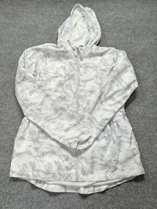 New Balance Womens Jacket Large White Gray Camouflage Pockets Windbreaker Jacket - Picture 1 of 10