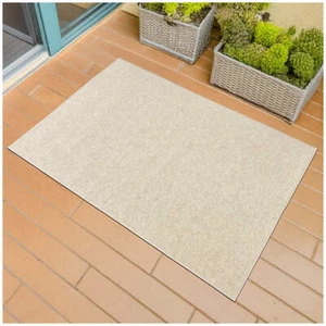 Koeckritz Economy Soft Ivory Indoor/Outdoor Area Rug | Patios, Tradeshow, & More - Picture 1 of 14