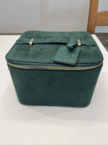 Guess Hunters Green Faux-Suede Cosmetic Travel Case Box - Picture 1 of 6