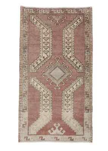 Oriental Hand Knotted Vintage Turkish Mini Rug 1'8" x 3' #10719 - Picture 1 of 8