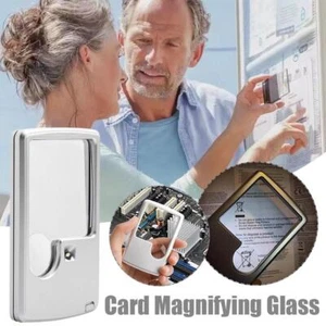 Credit Card Led Magnifier loupe with light Leather-Case Utility New~ G2A2 - Picture 1 of 13