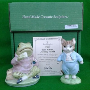 BESWICK BEATRIX POTTER - TOM KITTEN & JEREMY FISHER LTD EDN FIGURES MIB No 0747 - Picture 1 of 12