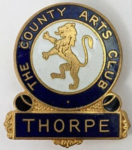 The County Arts Club, Thorpe, Enamel Pin Badge, Made By H.W.Miller - Picture 1 of 3