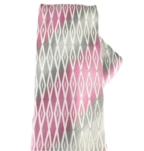 Bruno Conte Men's Tie & Hanky Set Pink Charcoal Gray Silver 100% Silk 4" Wide - Picture 1 of 3