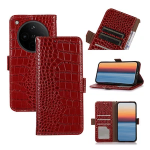 Echtleder Klapphülle Magnet Cover RFID Schutz Fotorahmen Handycase für OPPO - Picture 1 of 14
