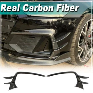 For Audi A7 Sline S7 C8 19UP Real Carbon Front Bumper Splitter Fins Canard Vents - Bild 1 von 11