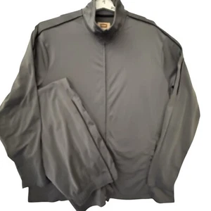 Track Jogging Suite 2XLT 2 Pc Gray w White Stripes Zip Jacket Zip Ankle Pockets - Picture 1 of 10