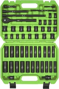 3/8" Drive Impact Socket Set, 52 Piece Standard SAE (5/16-3/4 inch) and Metric ( - Picture 1 of 8