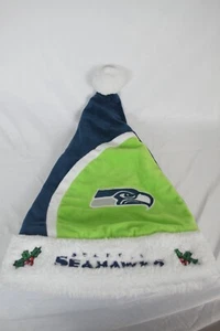Seattle Seahawks Weihnachtsmann Mütze Kappe Erwachsene Herren blau grün Einheitsgröße Logo Weihnachten NFL - Bild 1 von 7