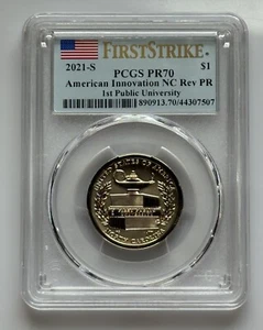 Dólar American Innovation 2021-S NC 1ª Universidad Pública Reverso PR70 FS PCGS - Imagen 1 de 1