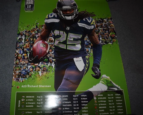 SEATTLE SEAHAWKS 2015 FOOTBALL POSTER - RICHARD SHERMAN Cover