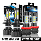 For Nissan Leaf ZE0 2011-On H4 H11 4PC LED Headlight High/Low + Fog Light Bulbs