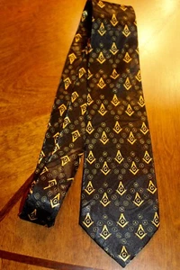 Neue schwarze Krawatte Mason Symbol Bruderliche Organisation Steven Harris #2206 - Bild 1 von 2