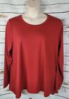 Soft Surroundings Red Tunic Top 1X Jersey Knit A-Line Side Slits