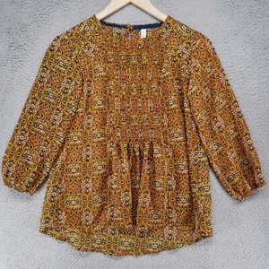 Xhilaration Crew Neck Half Sleeve Key Hole Back Blouse Women's S Top - Picture 1 of 18