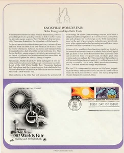 US   FDC  Sc # 2006 & 2008 PCS ARTCRAFT FDC Knoxville World's Fair 1982 & bio - Picture 1 of 1
