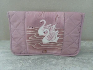 Pak Kits by RGA Quilted Twin Pink Swan Travel Cosmetic Bag, pre-owned - Picture 1 of 7