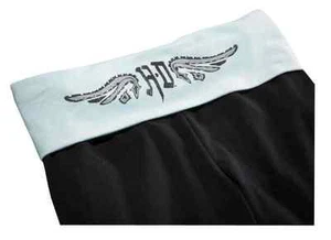 Harley-Davidson Fold-Over Waist Sleep Lounge Pant,YOGA, Black/Mint NEW W/TAG - Picture 1 of 5