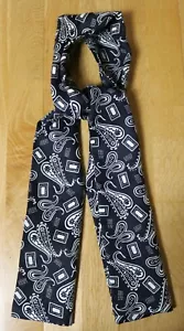 Black & white Paisley Scarf 8.5" x 55" 100% Linen. Hand made. - Picture 1 of 3