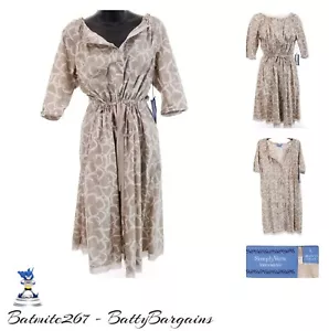 Abito donna Simply Vera Wang grande nuovo con etichetta leggero snap kahki - Foto 1 di 12