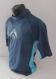 $31.50 Kanu Surf Mens Mercury Short Sleeve Rashguard Blue Swim Shirt M - UPF 50+ - Picture 1 of 7