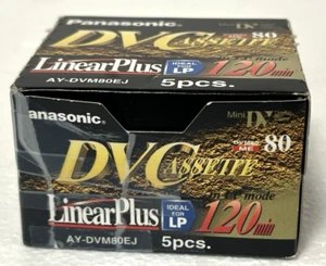 New 5 Pack Panasonic DVC-Digital AY-DVM80EJ MiniDV Tapes 120 Min LP 80 Min - Picture 1 of 4