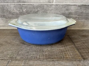 Vintage Pyrex #043 Turquoise Blue Oval Baking Dish 1.5 qt 10”x7”x3” With Lid - Picture 1 of 6