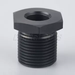 1/2-28 to 3/4-16 Threaded Fittings Oil Filter Adapter Aluminum Black Anodized - Picture 1 of 12