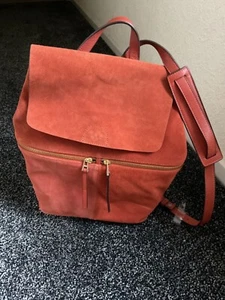 BRAND NEW HOBO LUXURY LEATHER SUEDE BACKPACK ORANGE COLOUR - Picture 1 of 16