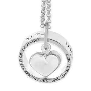 Familia es cadena grabado plata 925 cadena nombre corazón colgante regalo mujer  - Imagen 1 de 4