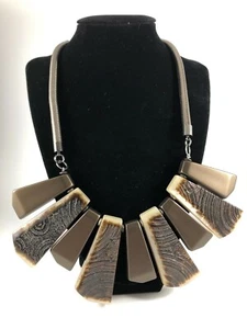 New PONO Joan Goodman "Rays of Moonlight" Brown & Cream necklace, jewelry - Picture 1 of 11