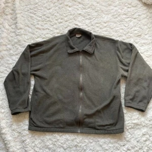 LL Bean Vintage Fleece Full Zip Green Jacket USA Made Outdoors Men Large Hiking - Picture 1 of 9