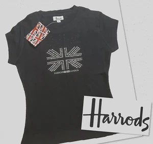 Harrods Knightsbridge London, England NEW - Women’s Size SMALL T-Shirt Bling - Picture 1 of 14
