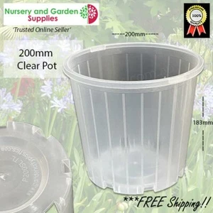 200mm Clear Plant Pot - Pack of 5 - Plastic Growers Pot (8") - Orchids, Hoyas - Picture 1 of 5