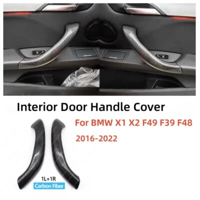 2PCS Door Panel Handle Pull Interior Trim Cover For BMW X1 X2 F48 F39 F49 Carbon Foto 1 de 4