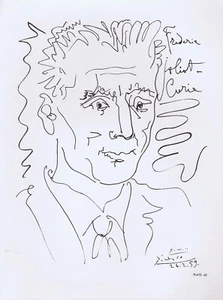 Pablo Picasso Portrait of Frederic Joliot-Curie 1959 Vintage Litho Poster 1964 - Picture 1 of 3