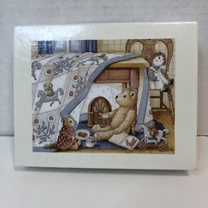 Under Quilt Lang Teddys Toys 12 Note Cards Greeting Blank 4" x 5" Nita Showers - Picture 1 of 7