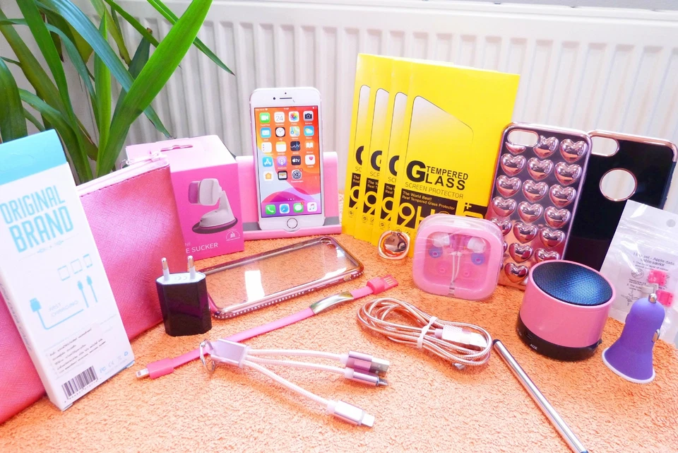 Apple iPhone 7 32GB Rose XXL EXTRAS nuovo rosa rosa bianco lady idea regalo - Immagine 1 di 4