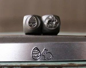 SUPPLY GUY 6mm Easter Bunny and Egg Metal Punch 2 Stamp Set SGCH-251260 - Picture 1 of 1