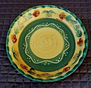 FRENCH COUNTRY HAND PAINTED PROVENCE CARDINAL AVIGNON NANETTE VACHER DISH 10 1/4 - Picture 1 of 5