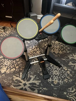 PlayStation PS3 Harmonix Rock Band Wired Drum with Game Aftermarket Sticks - Image 1 of 4