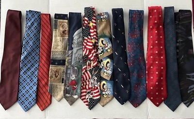 Lote De 12 Corbatas De Colección Para Hombre Variedad Diseñador Looney Tunes Seda Poliéster Foto 1 de 4