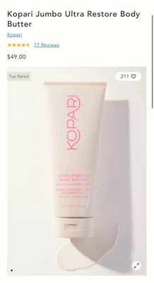 Kopari Ultra Restore JUMBO Body Lotion w/Hyaluronic Acid, NEW, Unopened, Sealed - Image 1 of 3