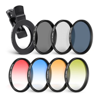 NEEWER 67mm Clip On Filters Kit CPL ND32 Star for iPhone 16 Pro Max Camera Lens - Image 1 of 4