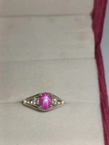 Rosa Stern Saphir Ring 925 Sterling Silber Lindy Star Ring Lab Created Saphir - Bild 1 von 7