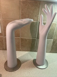 SET OF 2 RPM DISPLAYS AUBURN NY MANNEQUIN HAND DISPLAY STANDS 16” Tall - Picture 1 of 8